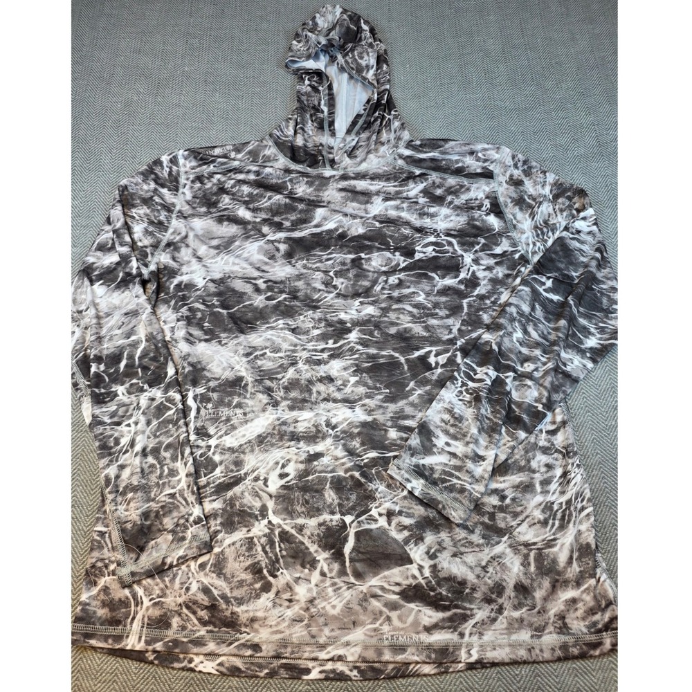 Vapor Apparel Elements Solar Performance Hoodie XL Grey Marble Fishing Shirt